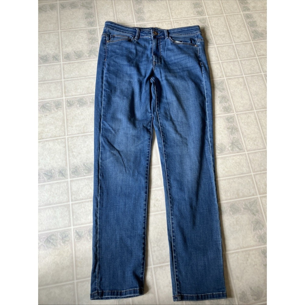 J Jill Jeans Size 8 Blue Denim Boyfriend Straight Leg Mid Rise Casual Ankle Jean